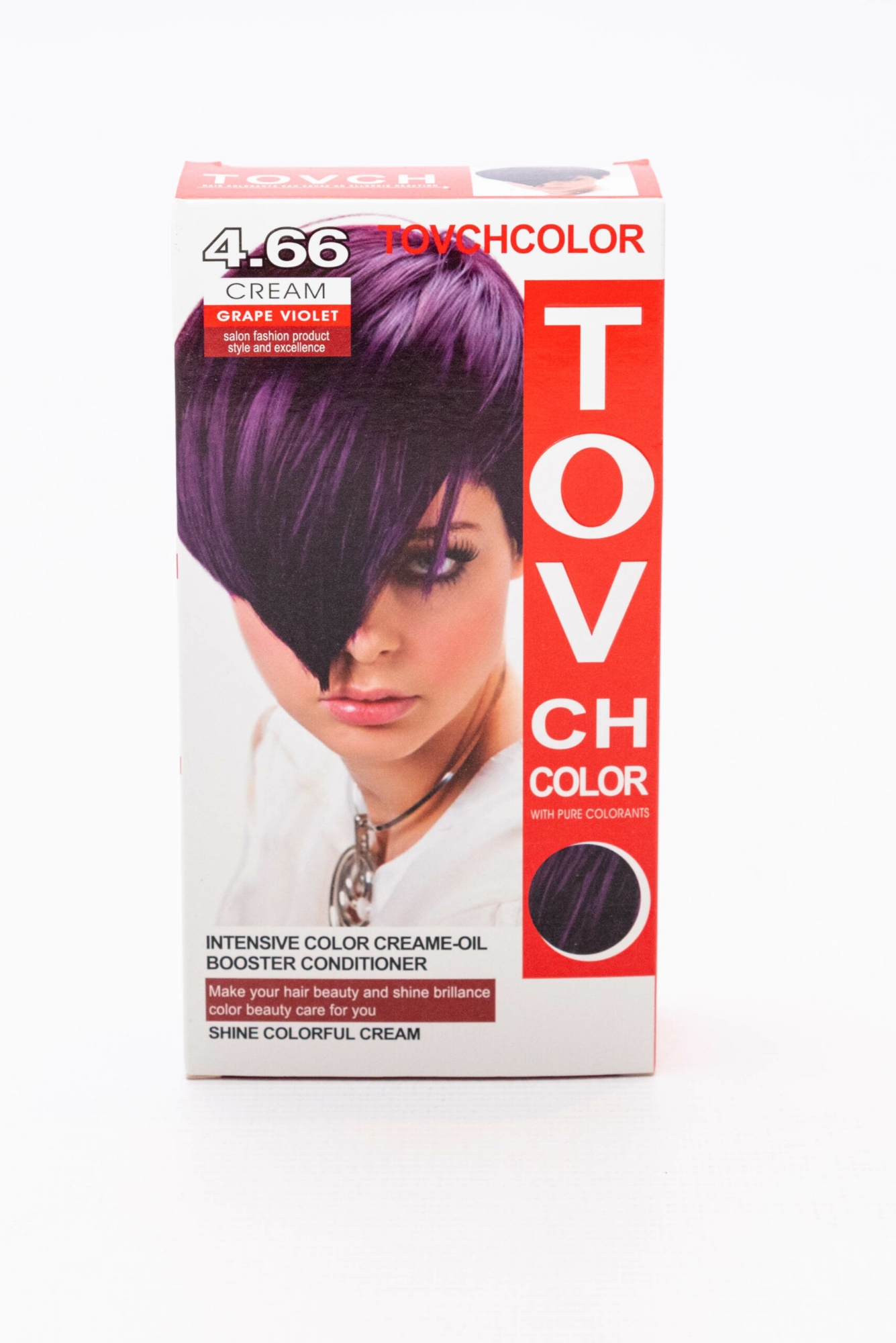Picture of International Hair styling China product TOVCHCOLOR hair color used for male / female shade no 4.66 - 80 ml X 2