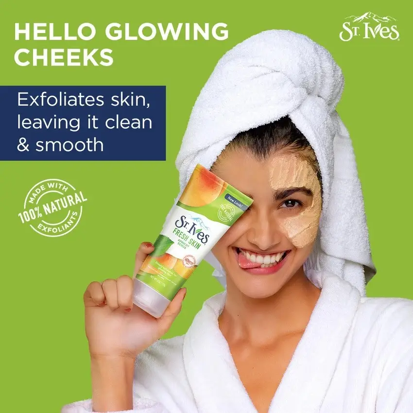 Picture of 170 GM ST Ives Fresh Skin Apricot face scrub International USA product used for male female
