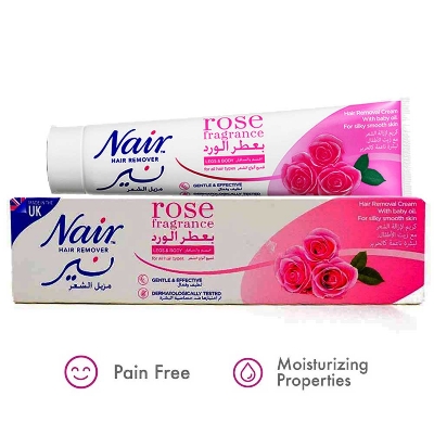 Picture of International UK product unwanted Hair removal cream Nair rose fragrance used for male/ female - 110 ml
