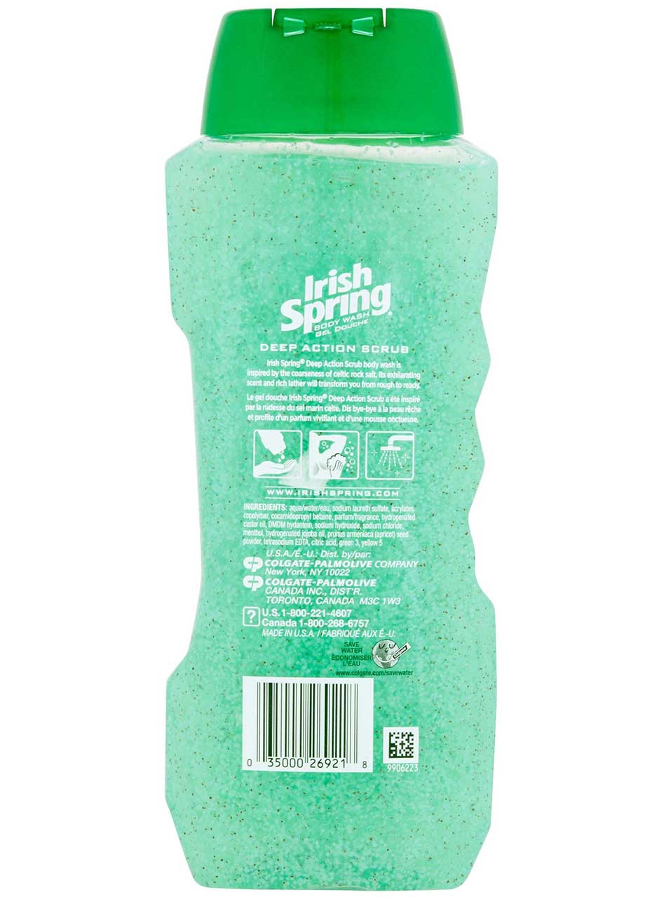 Picture of International Thailand product Body wash Shower Irish spring DEEP ACTION SCRUB gel used for male female - 532 ml