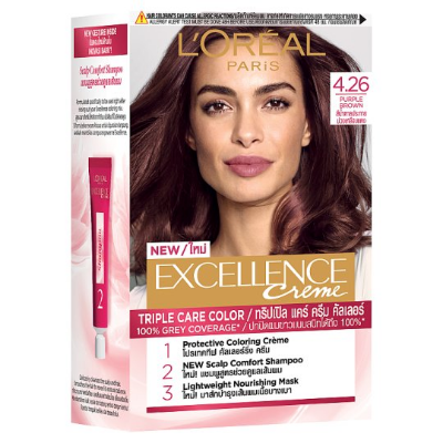 Picture of International Thailand product smart looking Hair color L'Oréal shade no 4.26 used for male/female - 205 ml