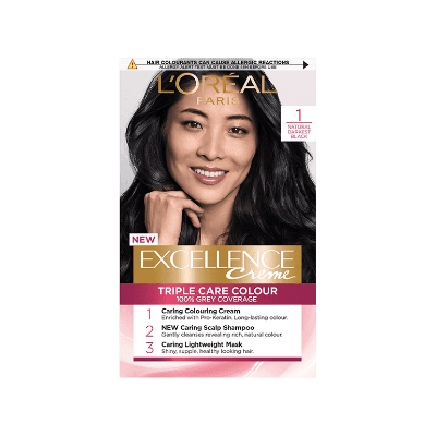 Picture of International Thailand product smart looking Hair color L'Oréal shade no 1 used for male/female - 205 ml