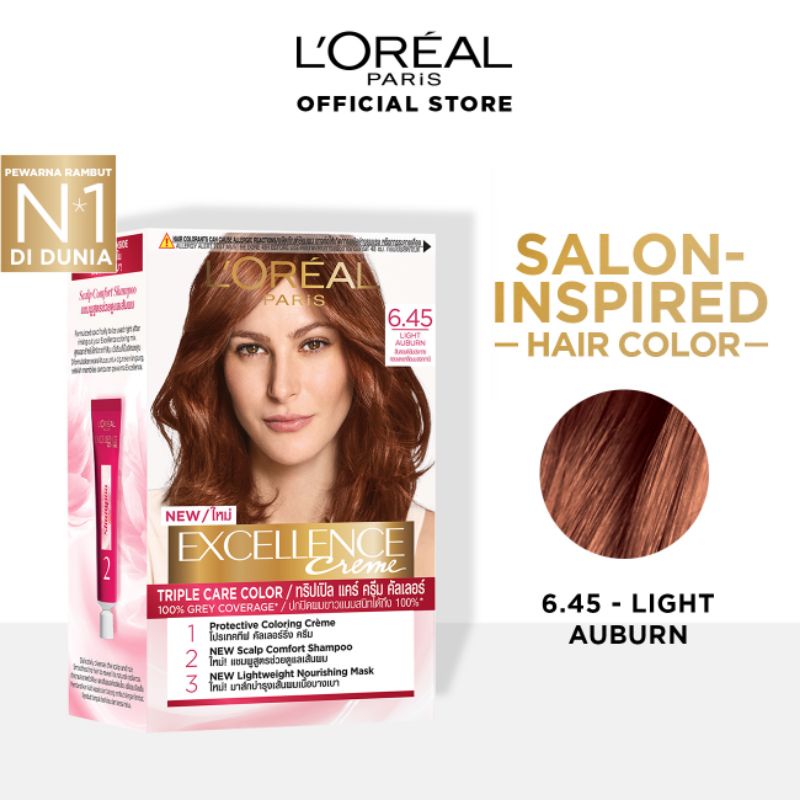 Picture of International Thailand product smart looking Hair color L'Oréal shade no 6.45 used for male/female - 205 ml