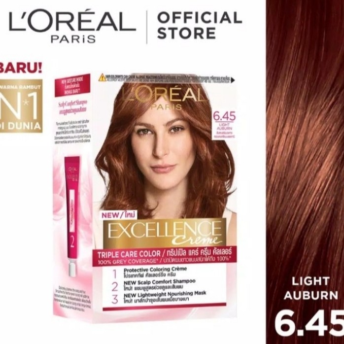 Picture of International Thailand product smart looking Hair color L'Oréal shade no 6.45 used for male/female - 205 ml