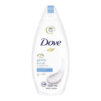 Picture of International NETHERLANDS product Dove Gentle Scrub shower gel body wash used for male/ female - 500 ml