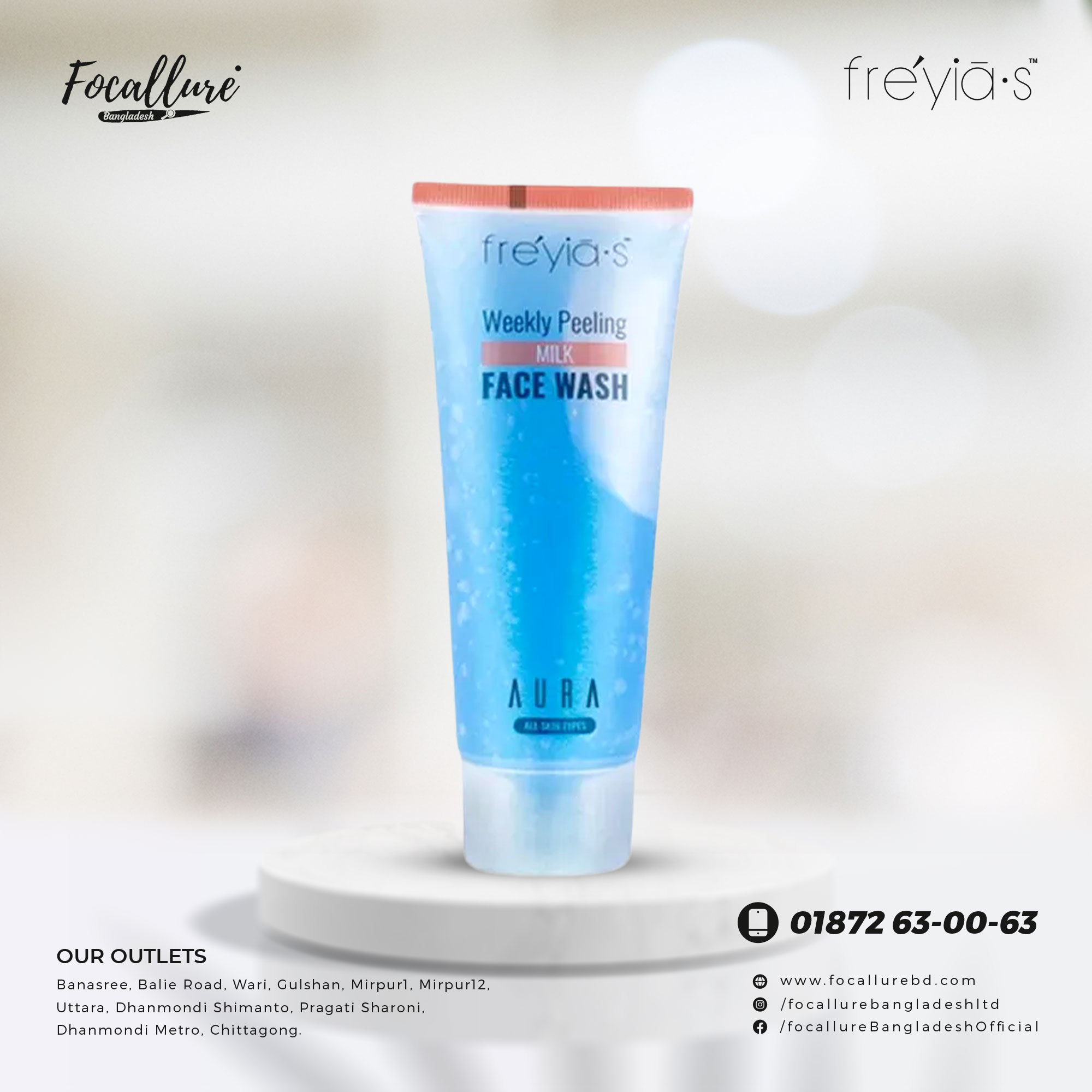 Picture of International Thailand product Skin care  Weekly Peeling Milk face wash used for male/female - 100 ml