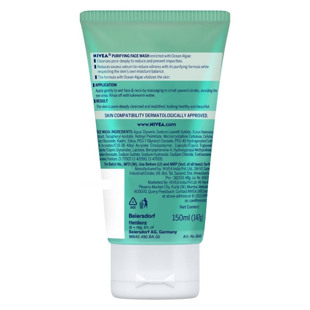 Picture of International European product skin care Nivea Purifying face wash used for female - 150 ml