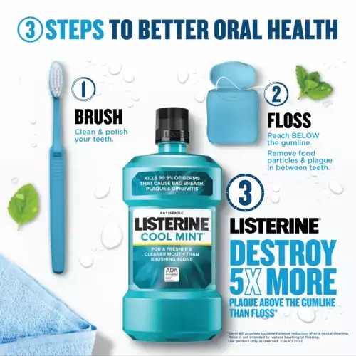 Picture of Mouth refreshment International Thailand product Listerine cool mint mouthwash - 250 ml
