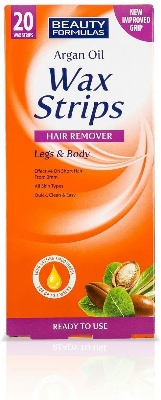 Picture of International UK product Skin care A rgan Oil Wax Strips Hair Remover Legs & Body used for male/ female - 20 pcs
