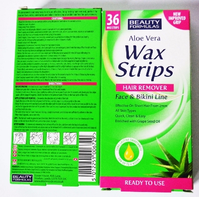 Picture of International UK product Skin care Aloe Vera Wax Strips Hair Remover Legs & Body used for male/ female - 36 pcs