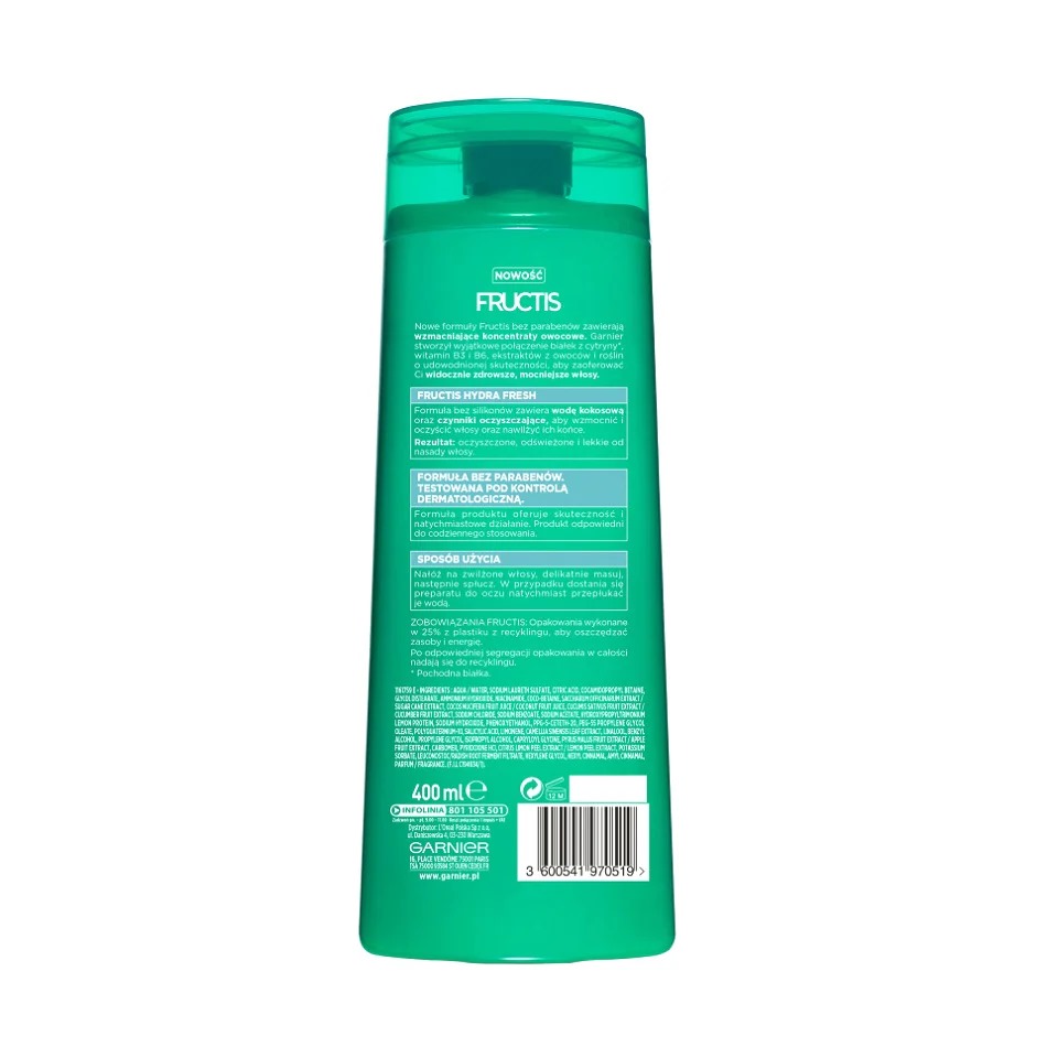 Picture of International European product Hair care Fructis Hydra Fresh shampoo used for male/ female - 400 ml
