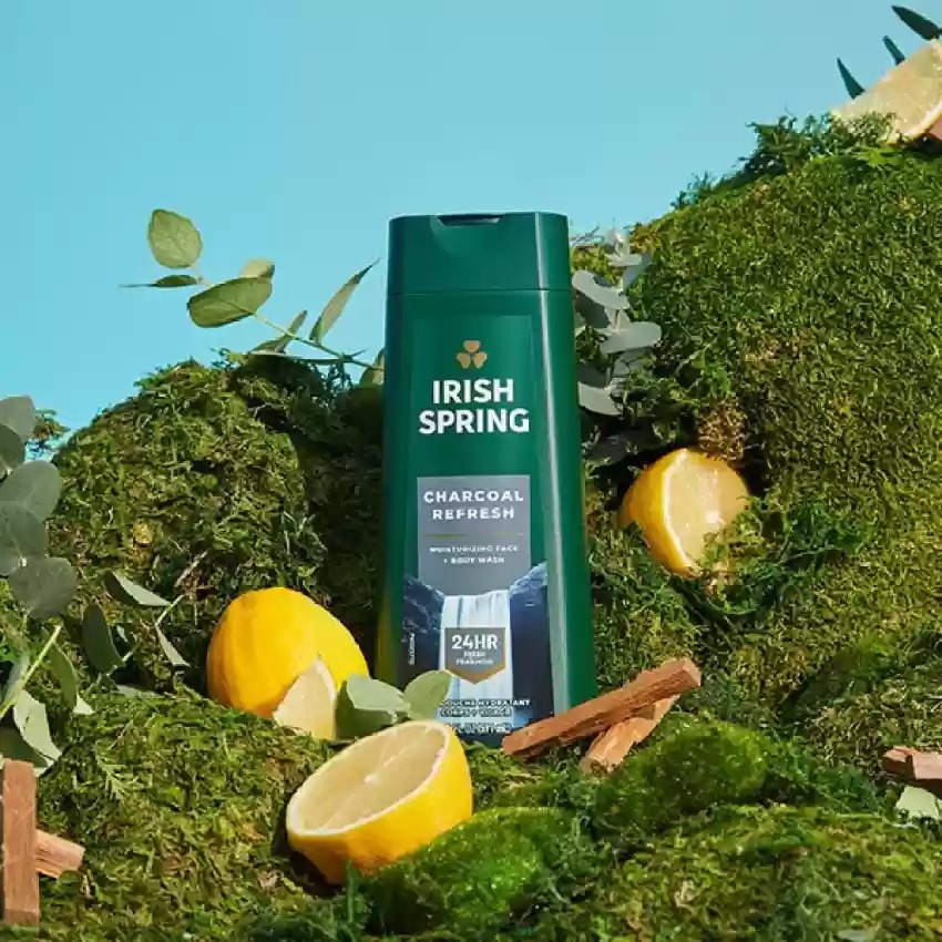 Picture of International Thailand product Skin care Irish Spring Charcoal Refresh shower gel used for male female - 591 ml