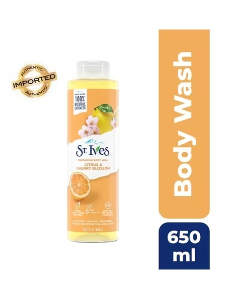 Picture of International USA product ST Ives Citrus & Cherry Blossom Shower gel body wash used for Male/ female - 650 ml
