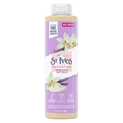 Picture of International USA product ST Ives Vanilla & Oat Milk Shower gel body wash used for Male/ female - 650 ml