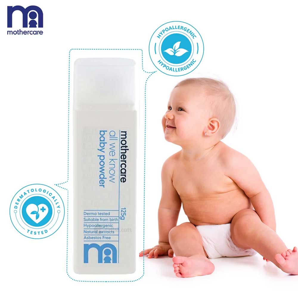 Picture of Indian product Skin care Mothercare all we know baby powder used for male/female - 125 gm