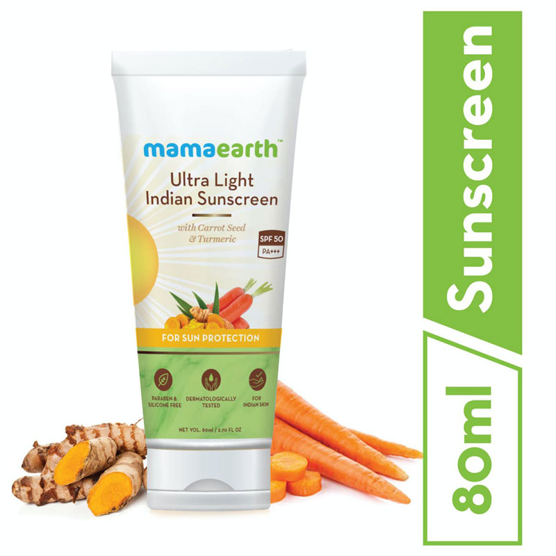 Picture of Indian product skin care Mamaearth Ultra Light Sunscreen used for male female - 50 gm
