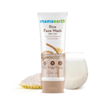 Picture of Indian product skin care Mamaearth  Rice face wash used for male female - 100 ml