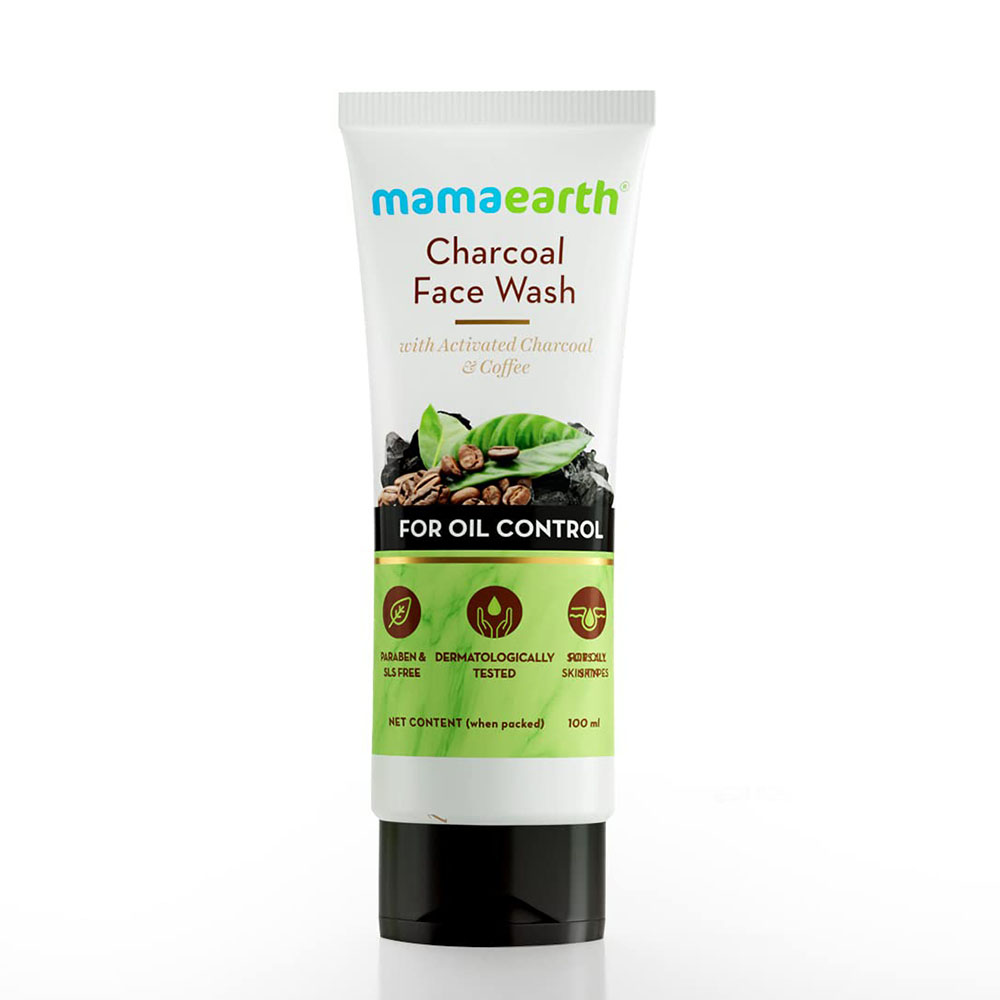 Picture of Indian product skin care  Mamaearth Charcoal face wash used for male female - 100 ml