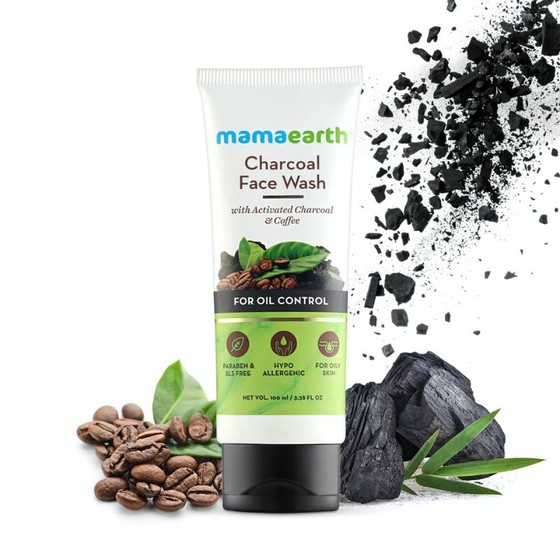 Picture of Indian product skin care  Mamaearth Charcoal face wash used for male female - 100 ml