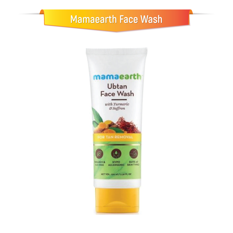 Picture of Indian product skin care Mamaearth  Ubtan face wash used for male female - 100 ml