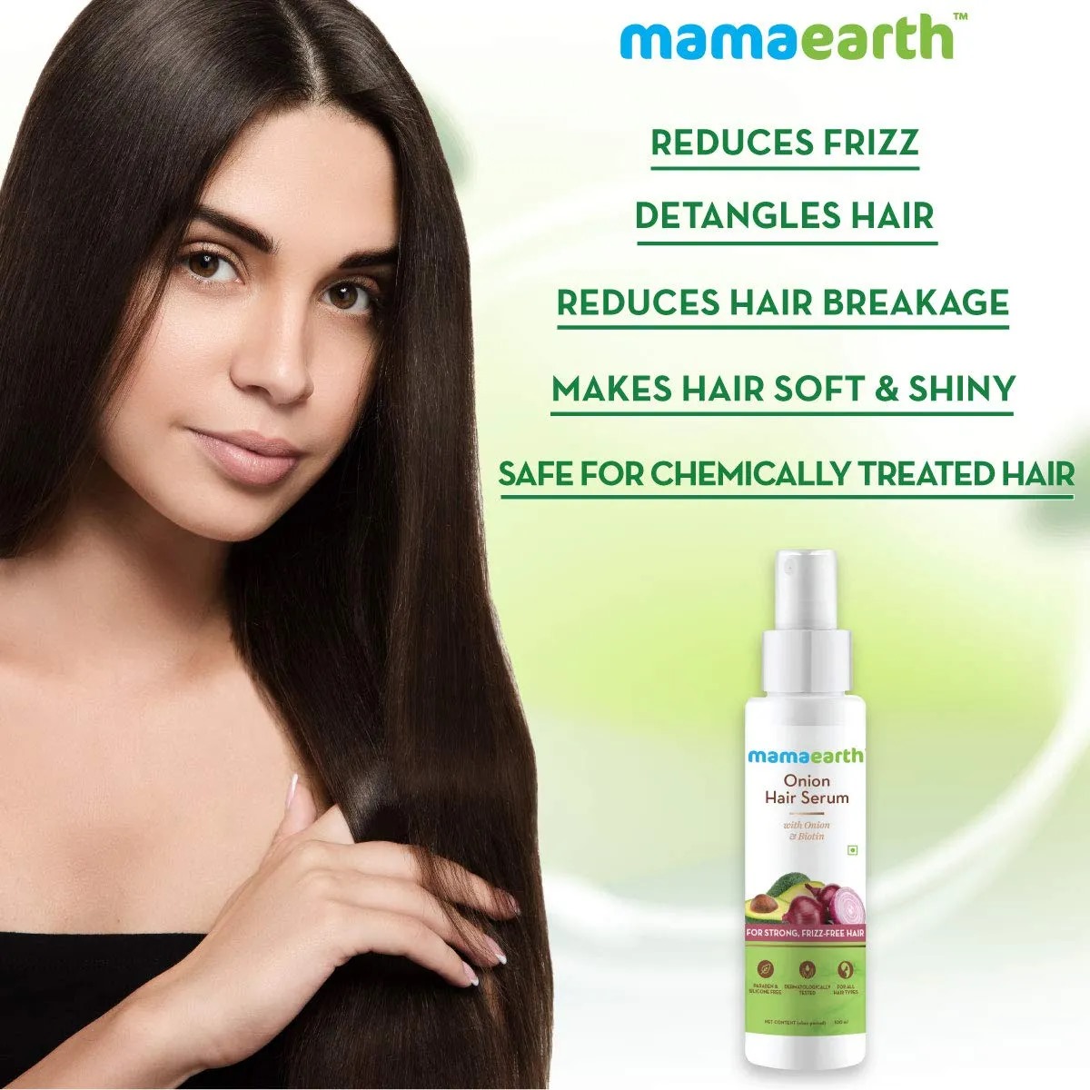 Picture of Indian product skin care Mamaearth Onion Hair Serum used for male female - 100 ml