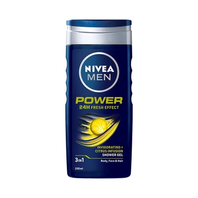 Picture of Body care International Homberg product Nivea Men body wash Power 3 in 1 shower gel used for male  - 250 ml