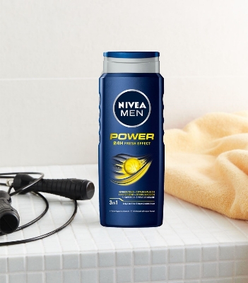 Picture of Body care International Homberg product Nivea Men body wash Power 3 in 1 shower gel used for male  - 250 ml