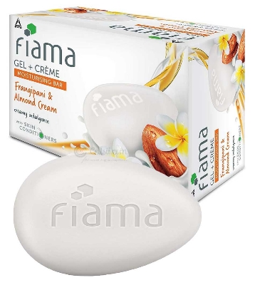 Picture of International Indian product Fiama gel & cream Frangipani & Almond cream Soap used for male/ female - 125 gm