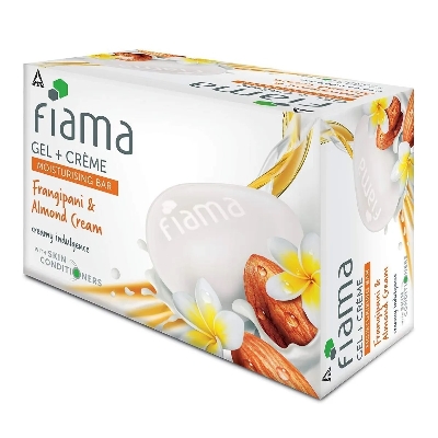 Picture of International Indian product Fiama gel & cream Frangipani & Almond cream Soap used for male/ female - 125 gm