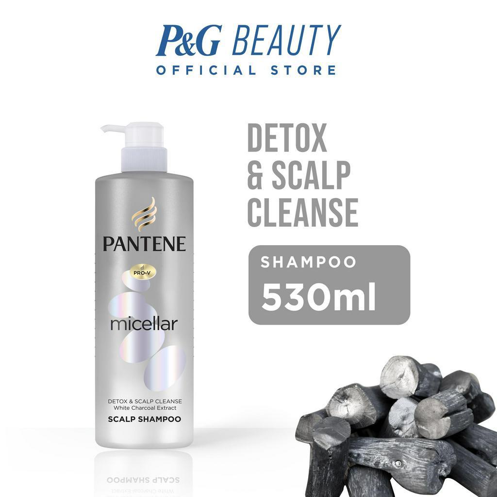 Picture of International France product Hair care Pantene micellar Detox & Scalp Cleanse White Charcoal Extract Extract Scalp Shampoo used for male/ female - 530 ml