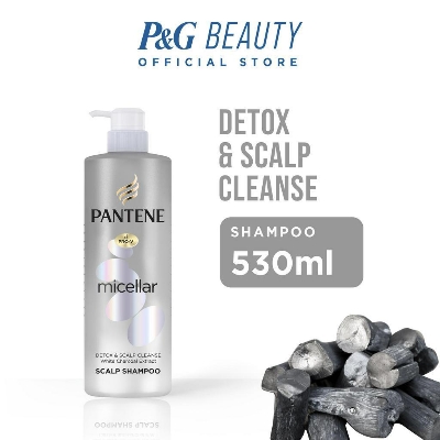 Picture of International France product Hair care Pantene micellar Detox & Scalp Cleanse White Charcoal Extract Extract Scalp Shampoo used for male/ female - 530 ml