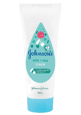 Picture of International European product Skin care Johnsons Milk + Rice cream used for baby - 100 gm