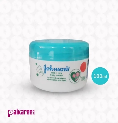 Picture of International European product Skin care Johnsons Milk + Rice cream used for baby - 100 gm