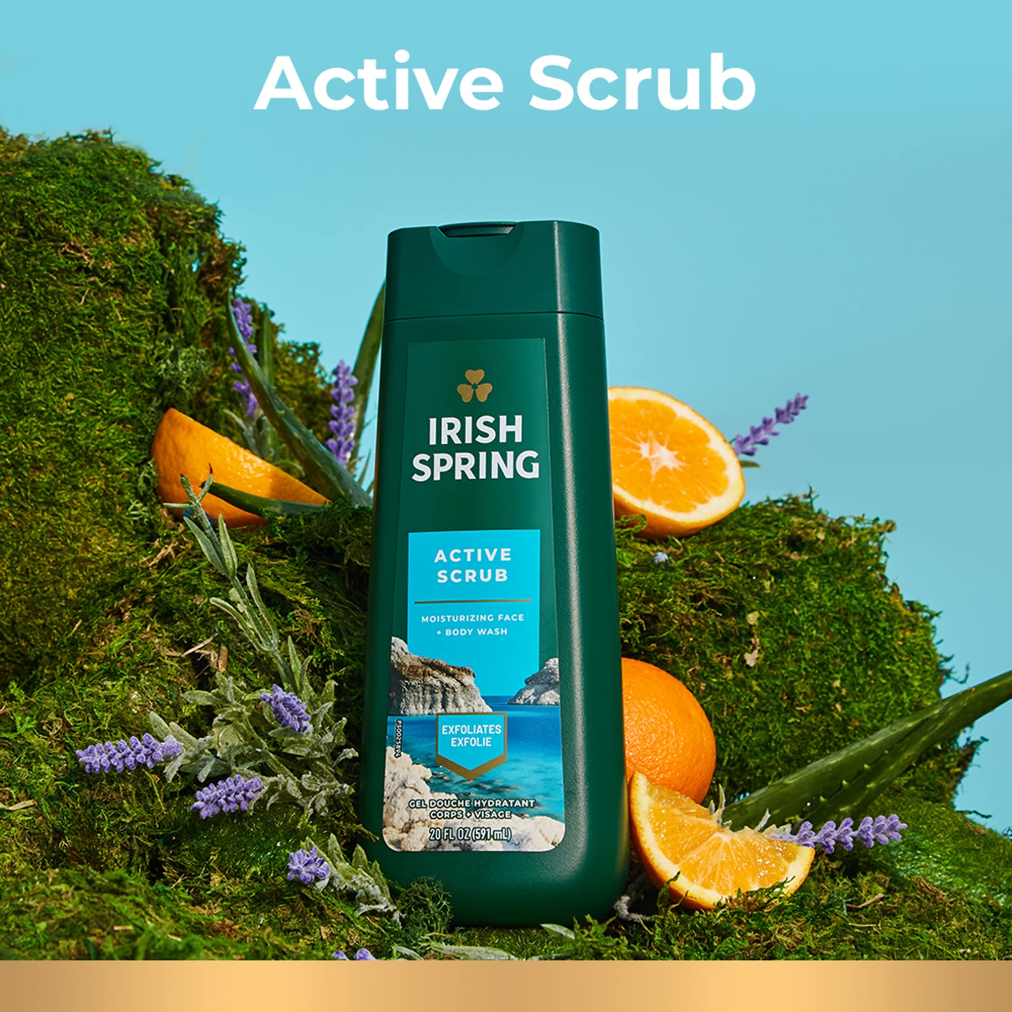 Picture of International Thailand product Skin care Irish Spring Active Scrub shower gel used for male female - 591 ml