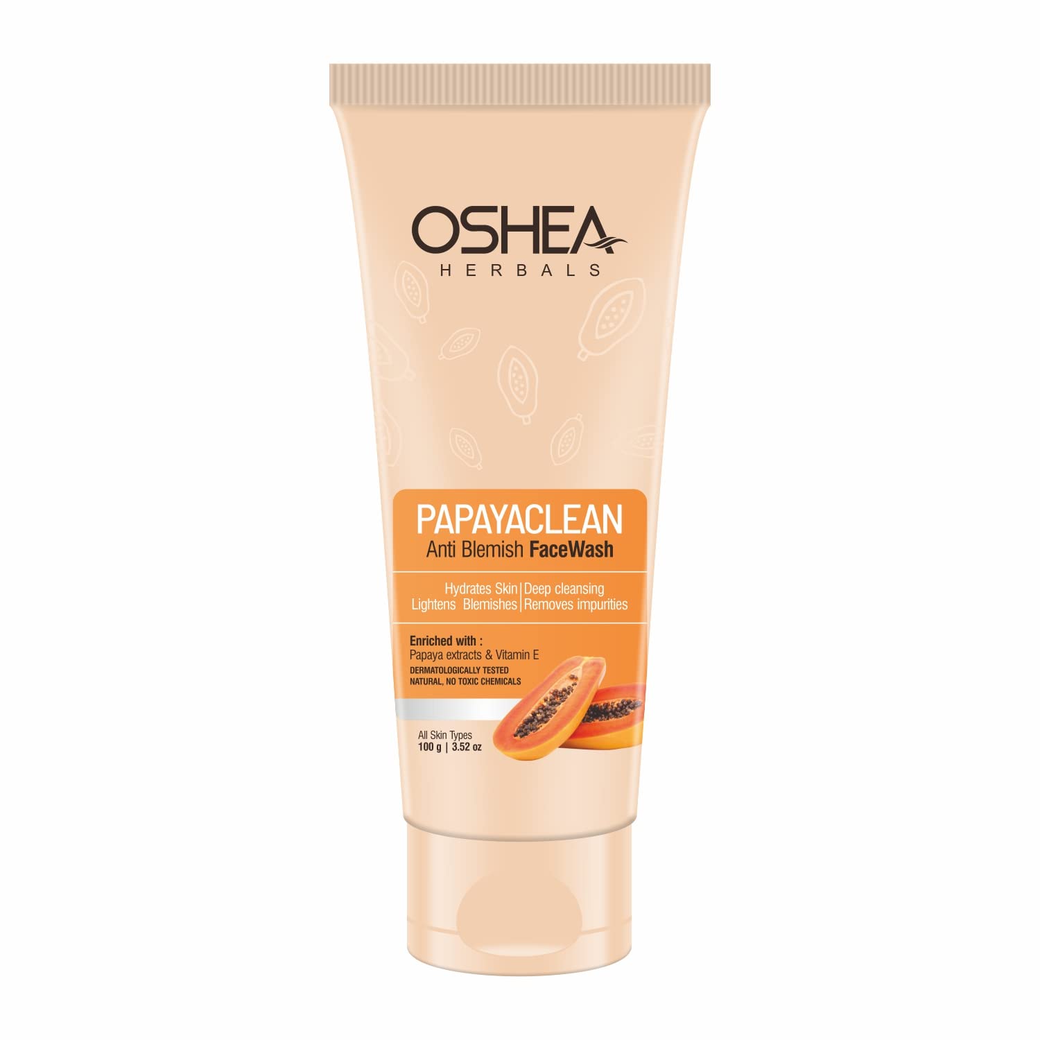 Picture of Indian product Skin care Oshea Papaya clean face wash used for male female - 100 gm