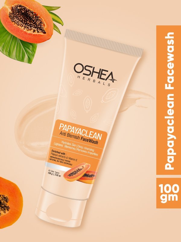 Picture of Indian product Skin care Oshea Papaya clean face wash used for male female - 100 gm