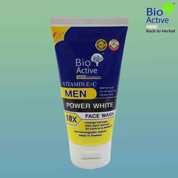 Picture of International Thailand product Skin care Bio Active Vitamin E+C Men power white foaming face wash used for male - 80 gm