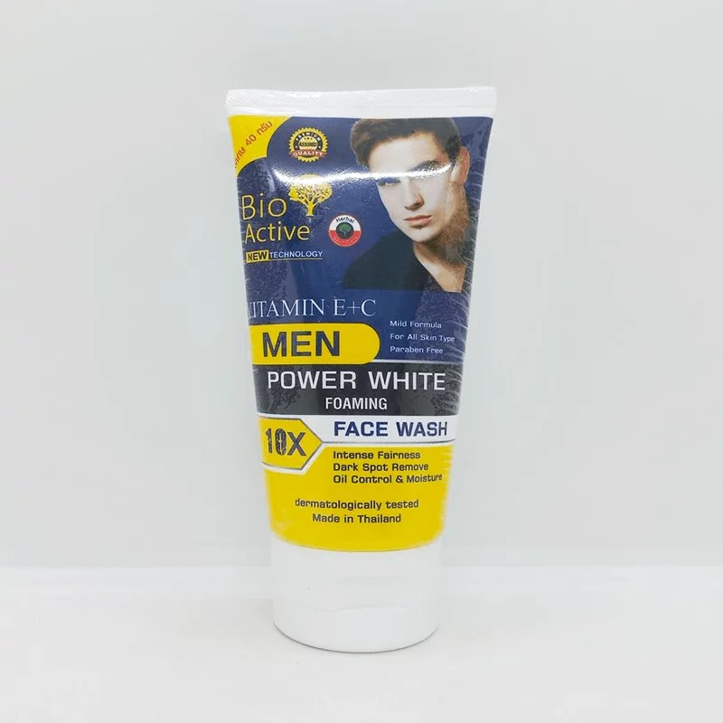 Picture of International Thailand product Skin care Bio Active Vitamin E+C Men power white foaming face wash used for male - 80 gm