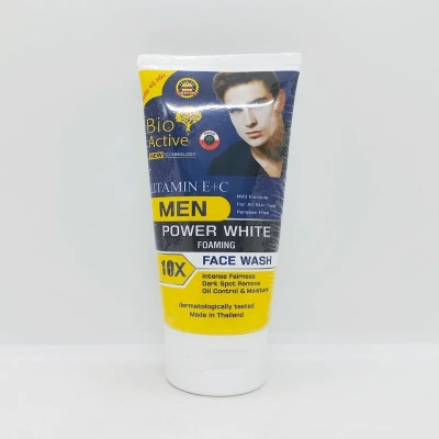 Picture of International Thailand product Skin care Bio Active Vitamin E+C Men power white foaming face wash used for male - 80 gm