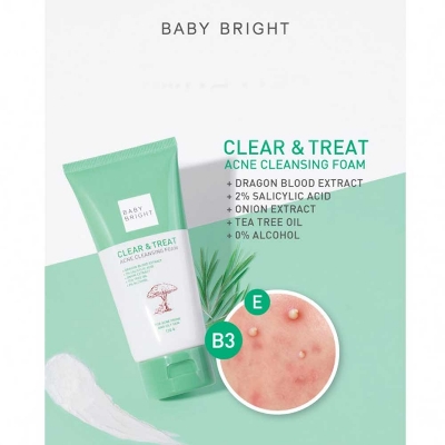 Picture of International Thailand product Skin care Baby Bright Clear & Treat face wash used for male/female - 120 gm