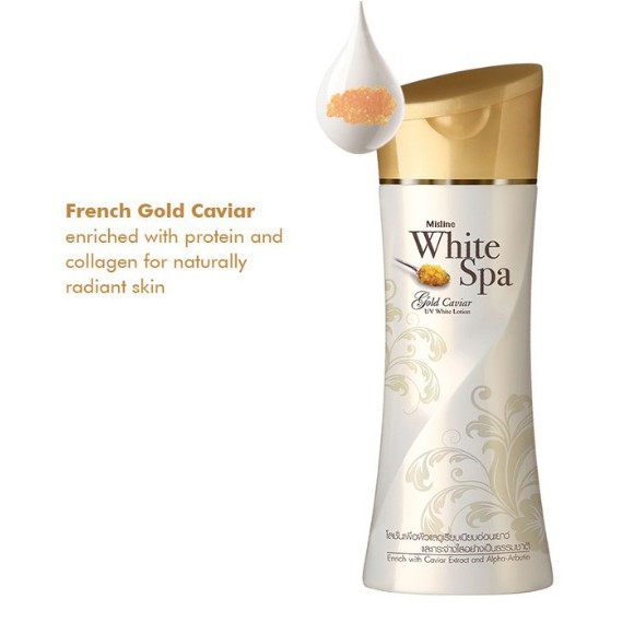 Picture of International Thailand Product Skin care Mistine White Spa Gold Caviar UV white body lotion used for male/female - 200 ml