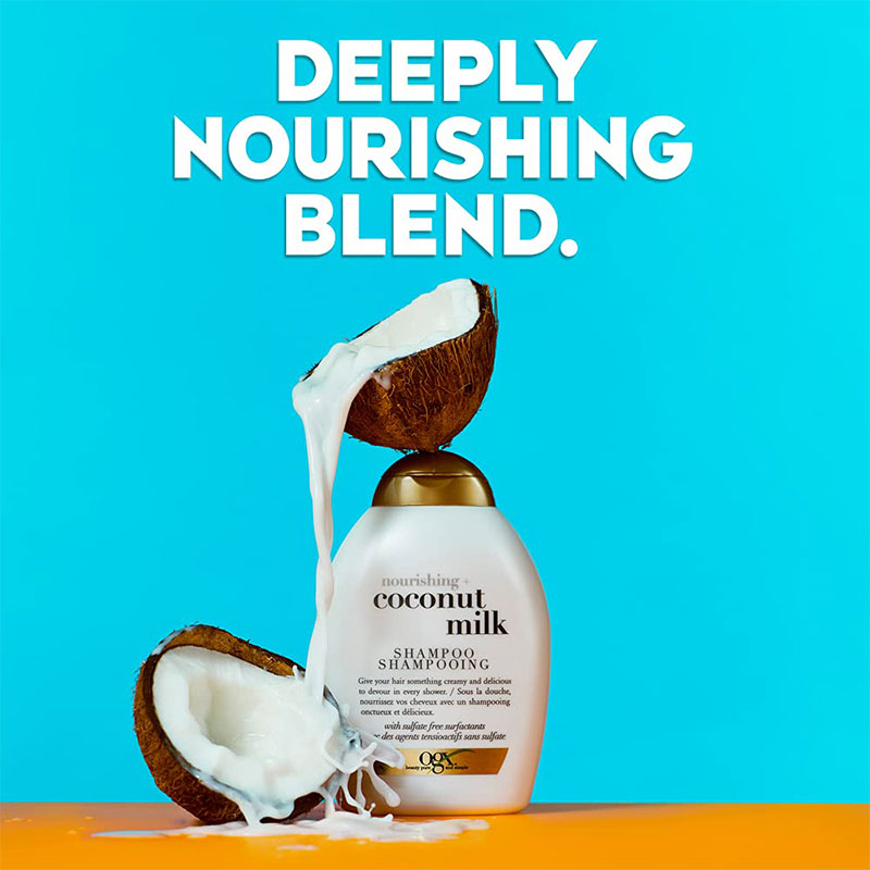 Picture of International Germany product Hair care Ogx nourishing + coconut milk shampoo used for male/ female - 385 ml