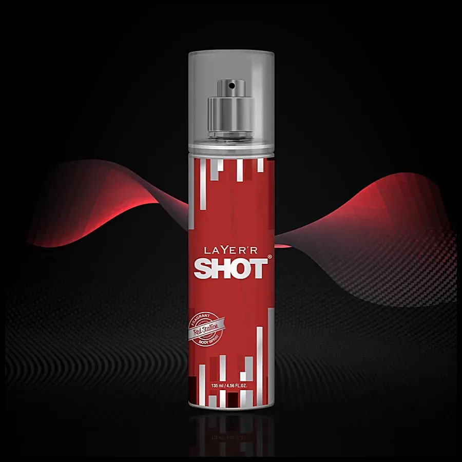 Picture of Indian product Body Spray Layer shot Red Stallion used for male - 135 ml
