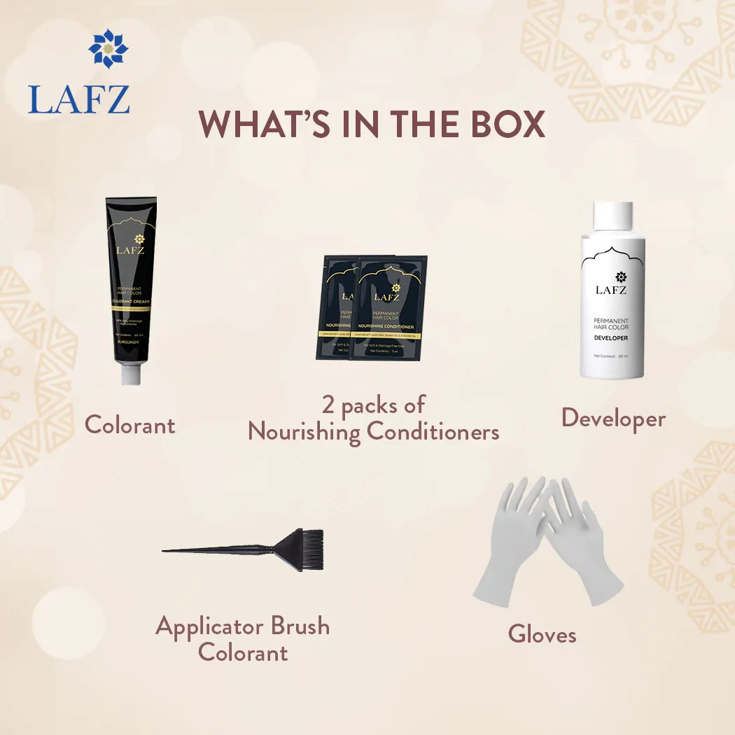 Picture of International Indian product Hair care LAFZ Natural black Hair color used for male/ female - 60 ml