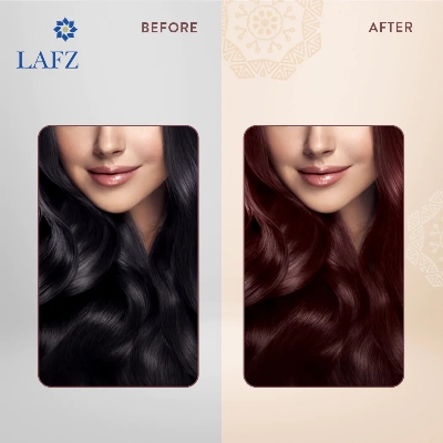 Picture of International Indian product Hair care LAFZ Burgundy Hair color used for male/ female - 60 ml