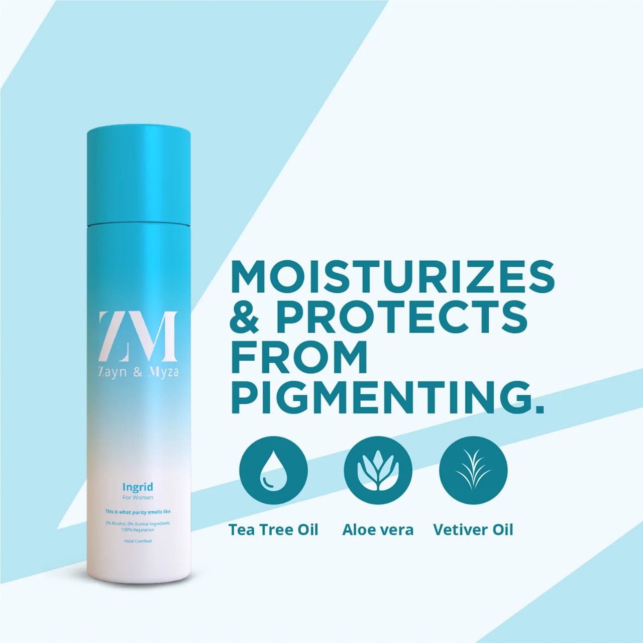 Picture of Indian product Body spray ZM Ingride used for female - 100 gm