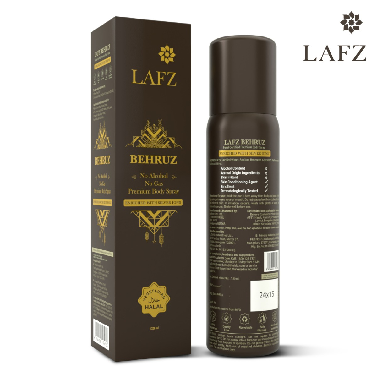 Picture of Indian product Body spray LAFZ Behruz used for male/female - 120 ml