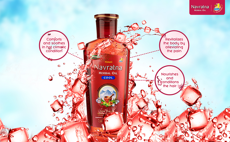 Picture of International Dubai product Hair care Navr atna HERBAL COOL hair oil used for male/female- 300 ml