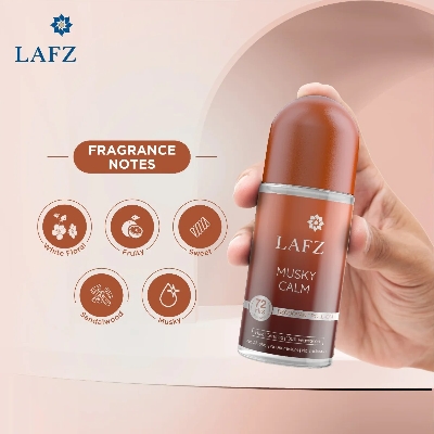 Picture of International Indian Product LAFZ Musky Calm body deodorant Roll on used for male / female - 50 ml