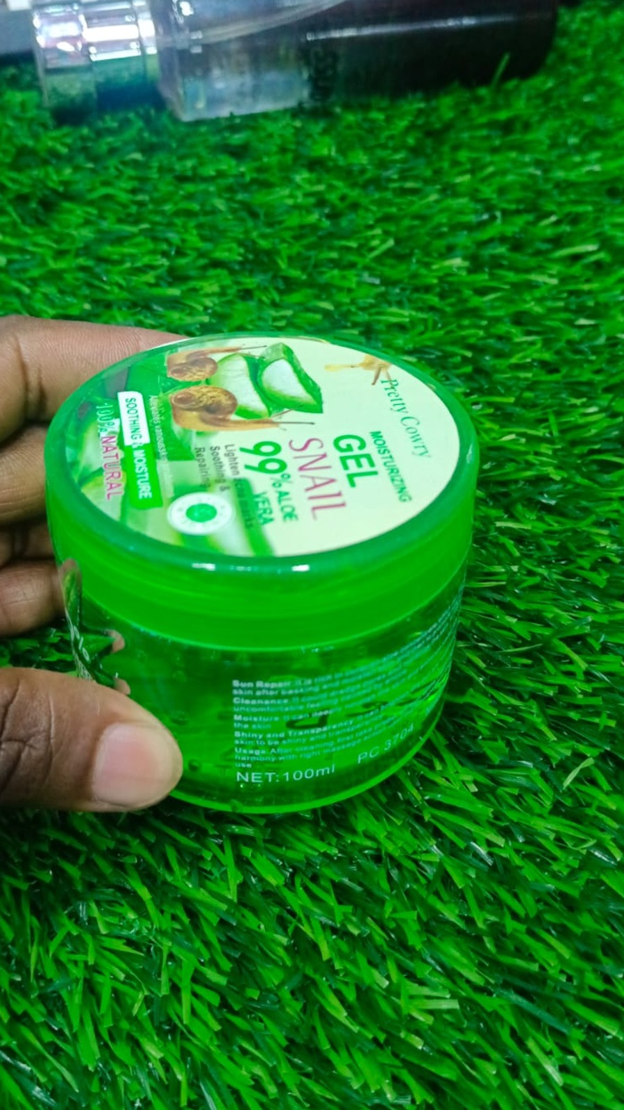 Picture of International China product Skin care Pretty Cowry SNAIL 99% aloe vera soothing gel used for male female - 100 ml